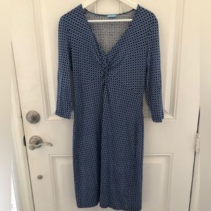 J. McLaughlin Twist Front V-Neck Dress Large